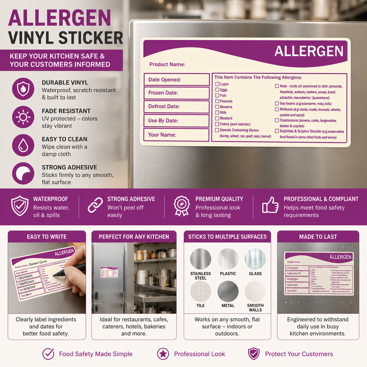 Allergen Storage Label