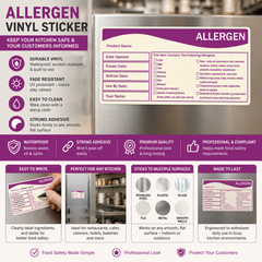 Allergen Storage Label