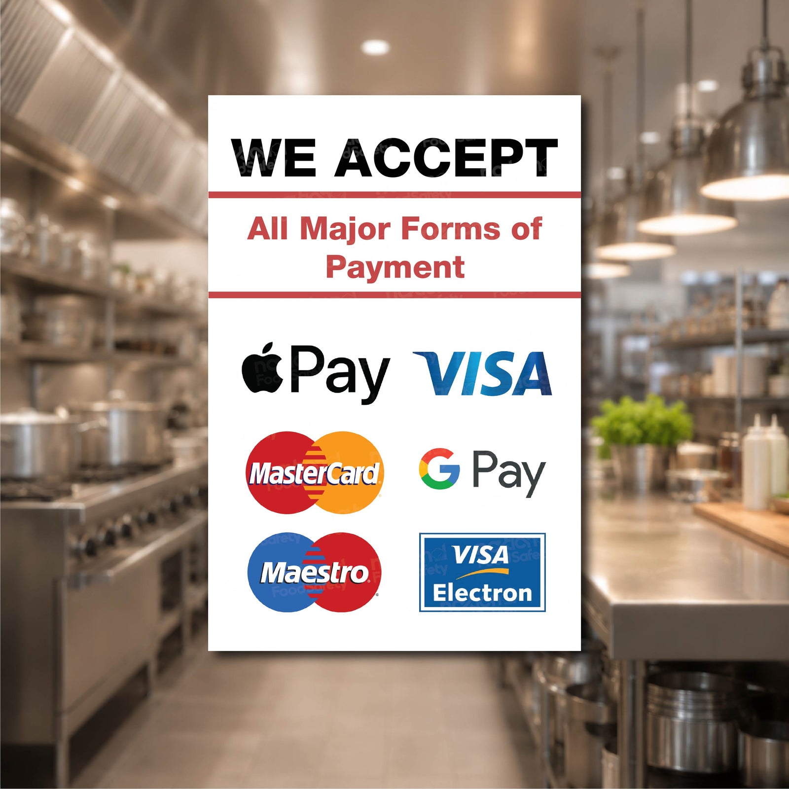 We accept all major forms of payment