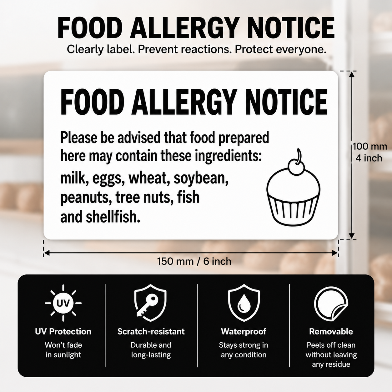 Food allergy notice