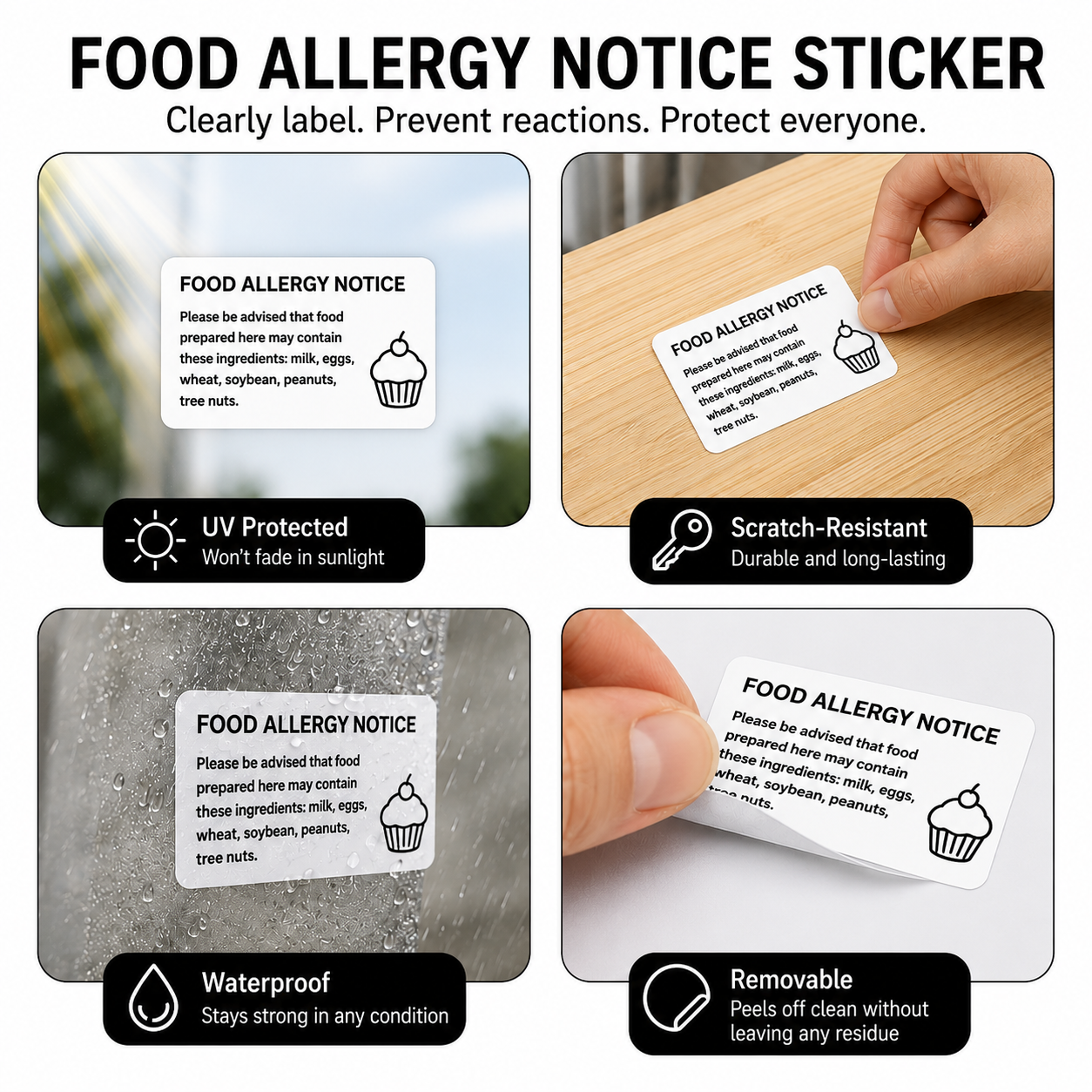 Food allergy notice