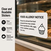 Food allergy notice