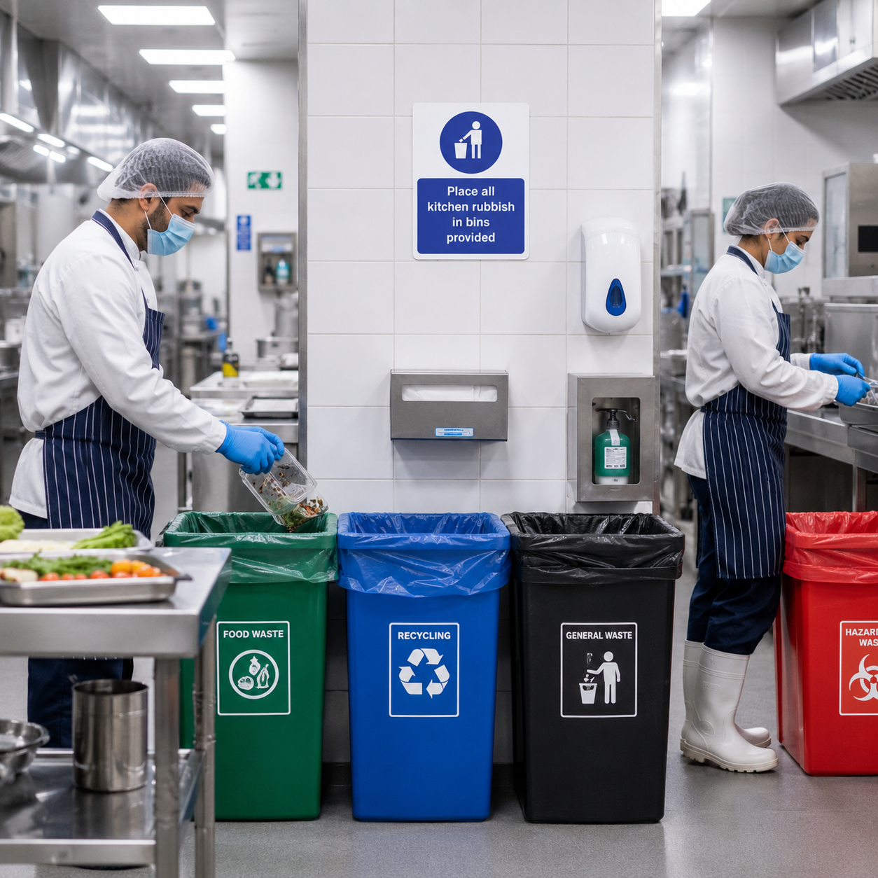 Place all Kitchen Rubbish in bin