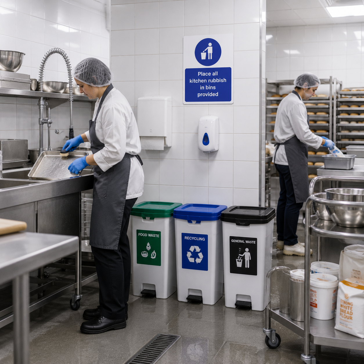 Place all Kitchen Rubbish in bin