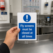 Fly Screens must be closed