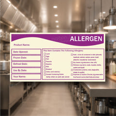 Allergen Storage Label