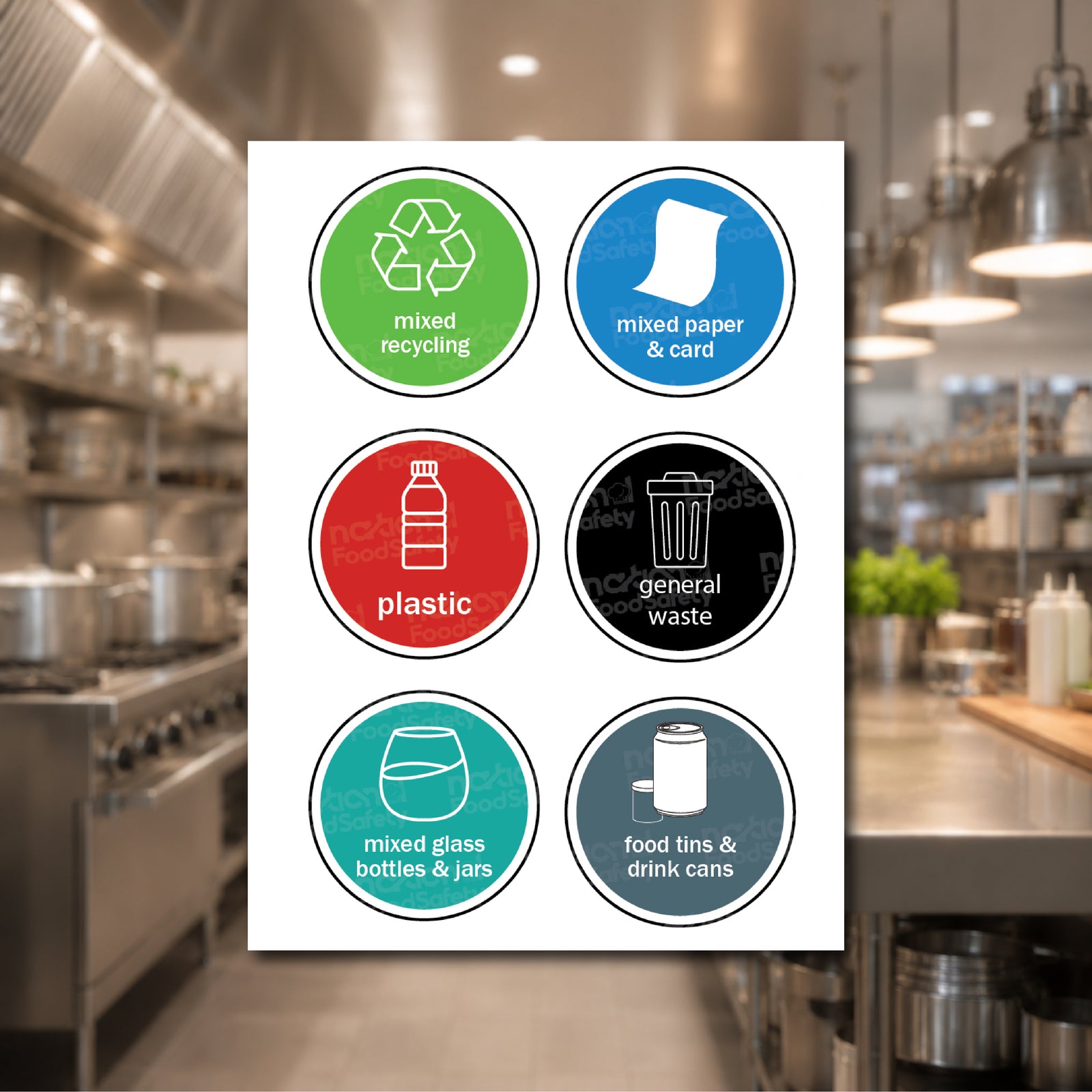 waste icons round shape